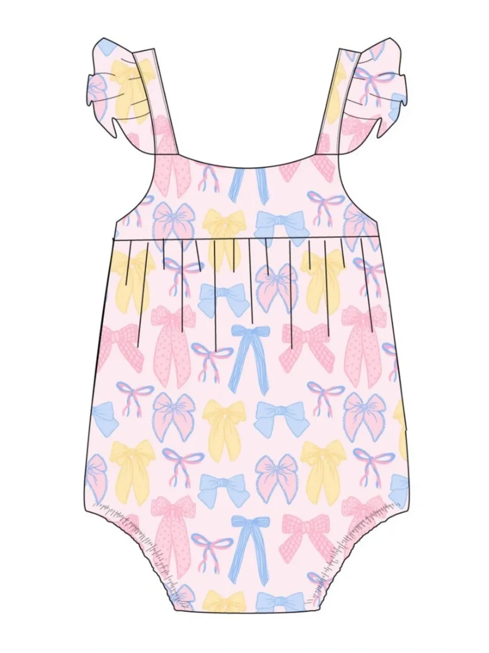 Blush Lotus Madelyn bow bubble romper size 18-24 months